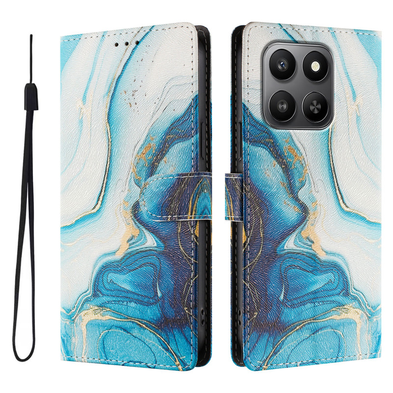 Honor 600 Smart -suojakotelo, sininen marmorikuvio