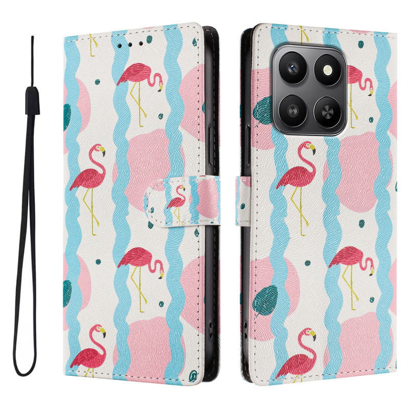 Honor 600 Smart -suojakotelo, vaaleanpunaiset flamingot