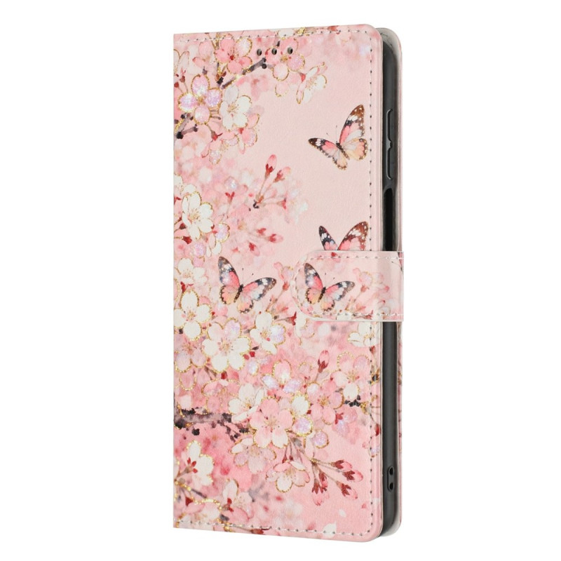 Xiaomi 17T -suojakotelo, sakura- ja perhoskuvio
