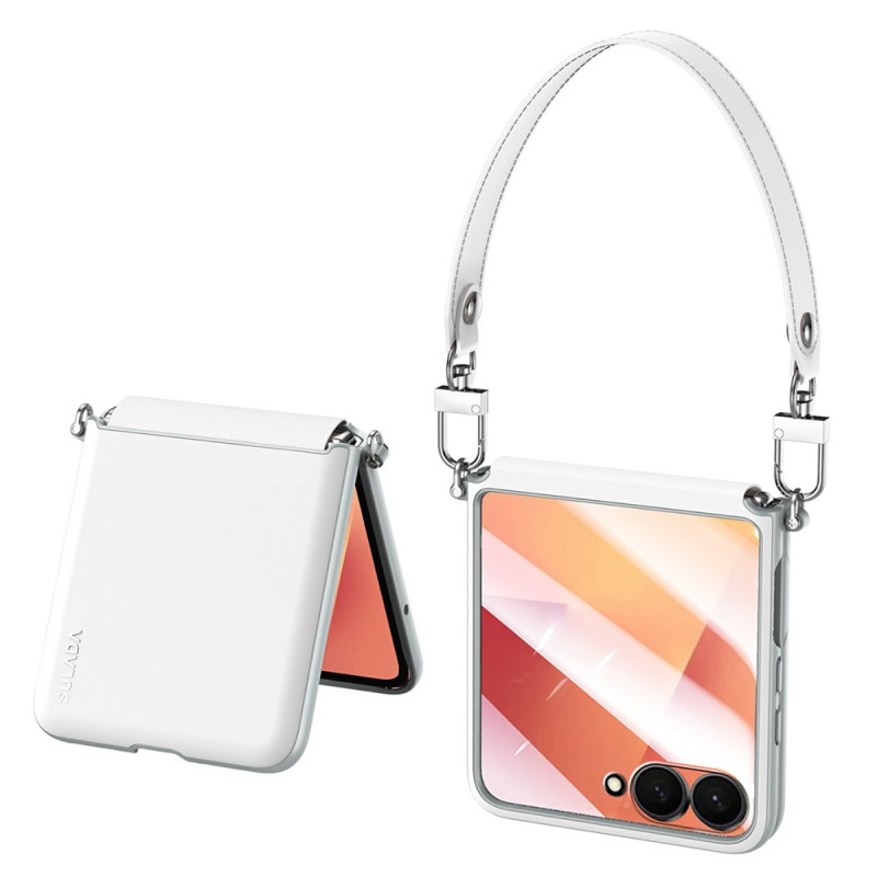 Samsung Galaxy Z Flip 8 -suojakotelo, saranan suojaus ja rannekoru, SULADA