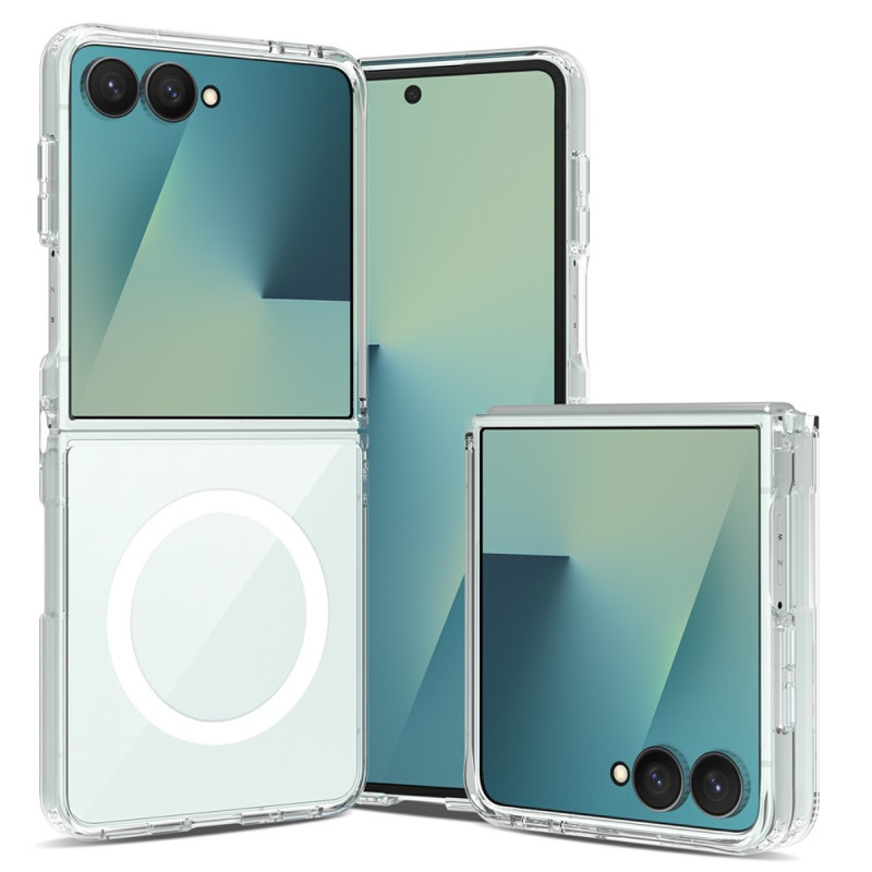 Samsung Galaxy Z Flip 8:n magneettinen läpinäkyvä suojakotelo