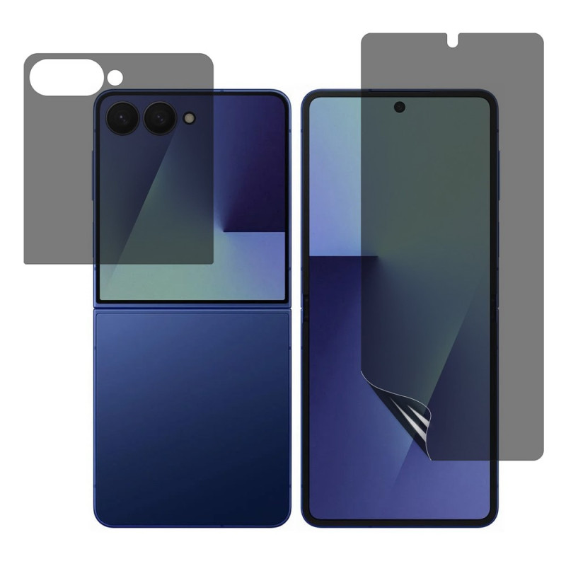 Samsung Galaxy Z Flip 8:n etu- ja takanäytön hydrogeelisuojakalvo vakoilunestoa varten