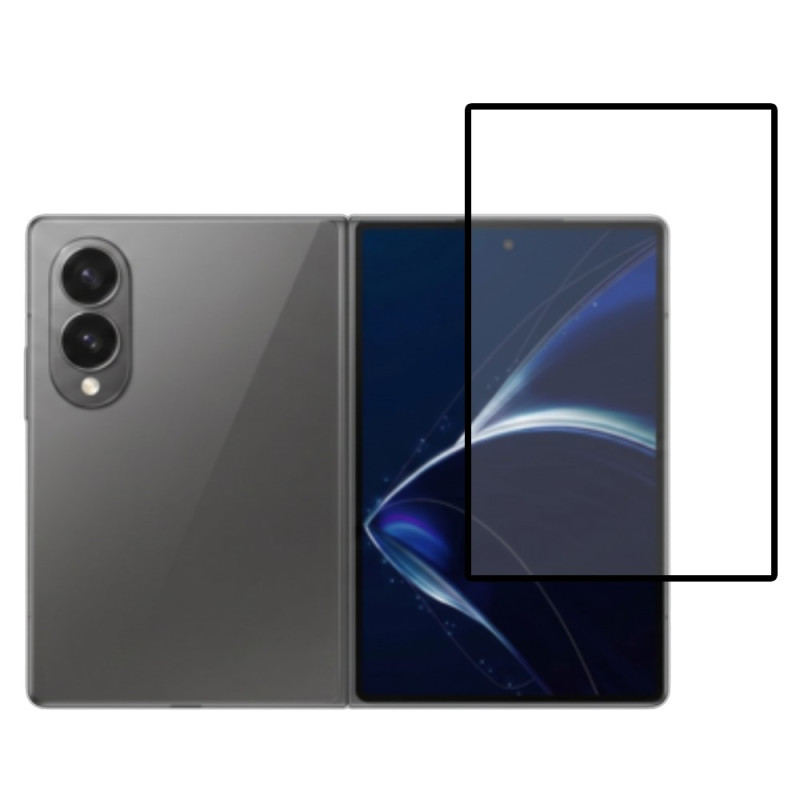 Karkaistu lasisuojus Samsung Galaxy Z Fold 8:n ulkoiselle näytölle (musta reunus)