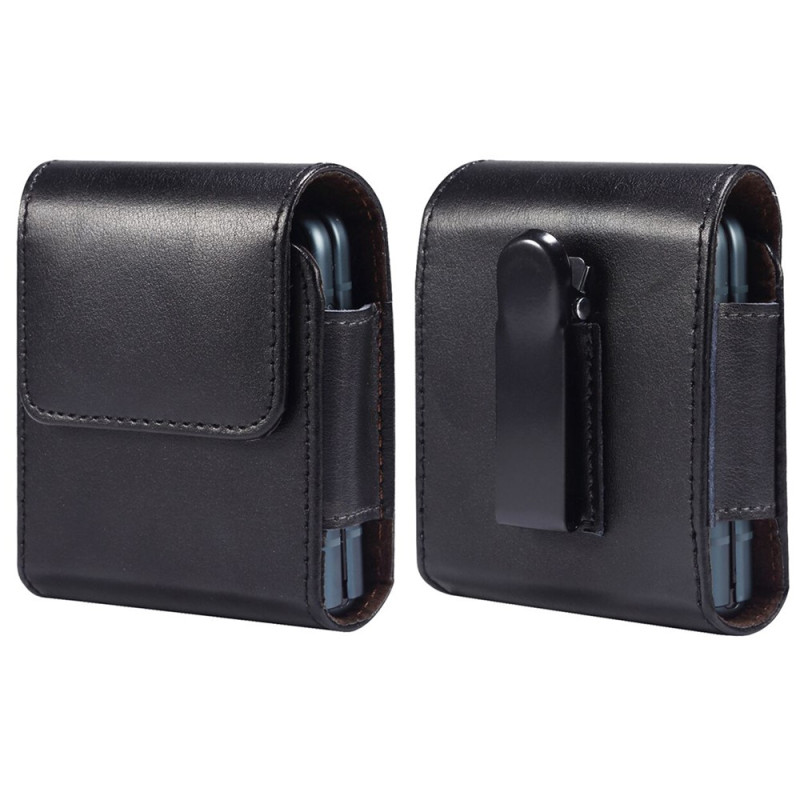 Magneettikannellinen nahkamainen vyösuojakuori Samsung Galaxy Z Flip -puhelimelle