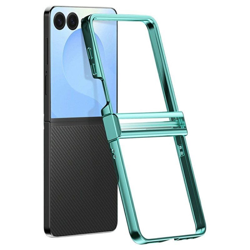 Samsung Galaxy Z Flip 8 -suojakotelo, metallin näköinen reuna