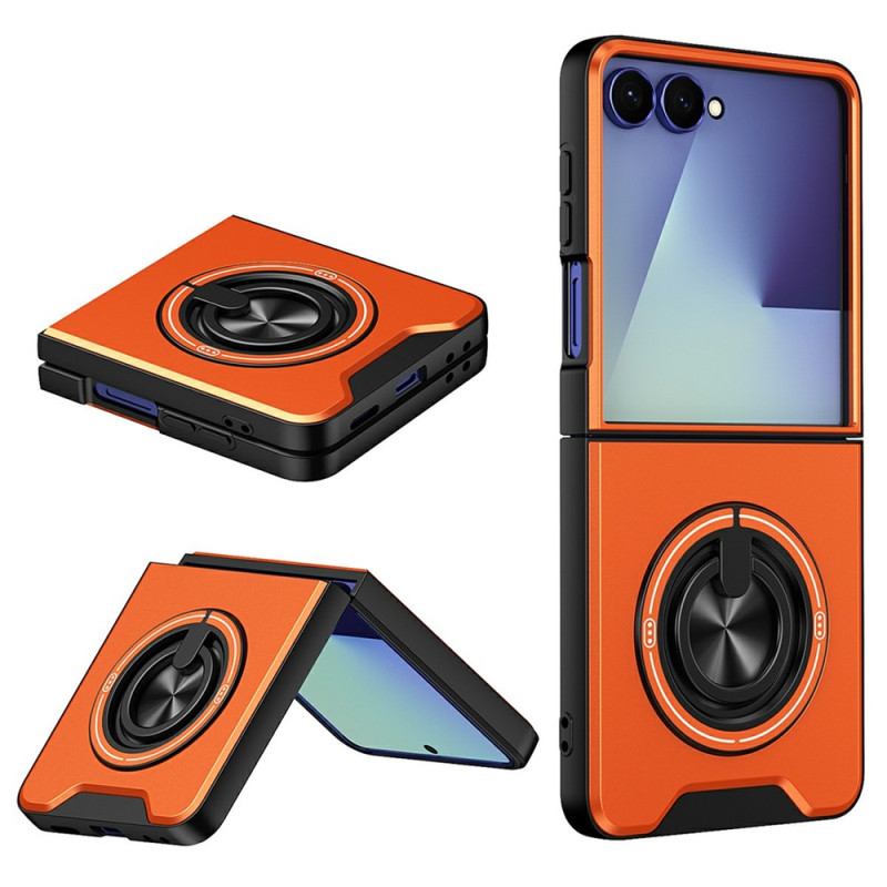 Samsung Galaxy Z Flip 8 -suojakotelo, metalliefekti ja kiinnitysrengas