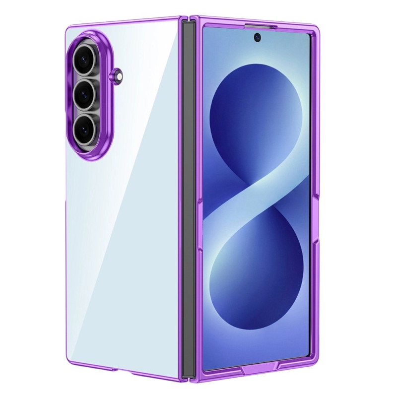 Samsung Galaxy Z Flip 8:n läpinäkyvä suojakotelo, värillinen reuna