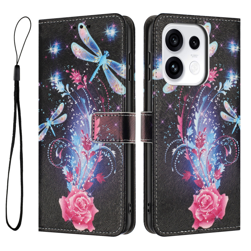 Oppo Reno 16 / 16 Pro -suojakotelo, sudenkorennot ja ruusu