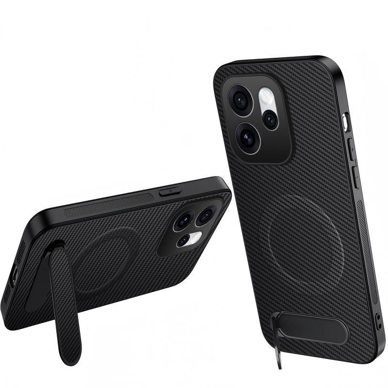Oppo Reno 16 5G -suojakotelo, hiilikuitu, WANLONFENG-telineellä
