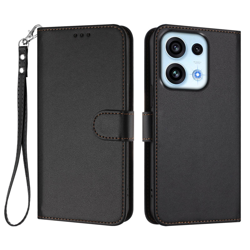 Oppo Reno 16 F 5G / 16 FS 5G -suojakotelo, nahkamainen, hihnalla