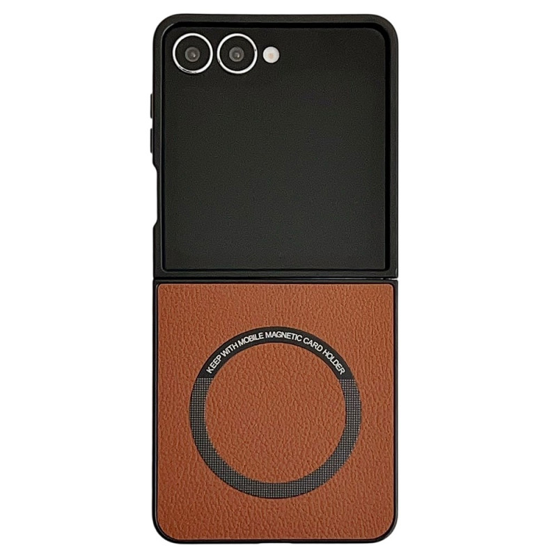 Samsung Galaxy Z Flip 8:n magneettinen nahkamainen suojakotelo