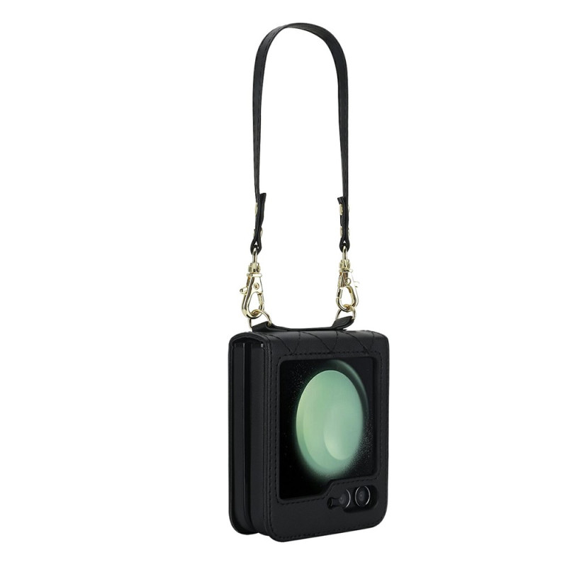 Samsung Galaxy Z Flip 8 -suojakotelo, pehmustettu, hihnalla ja olkahihnalla