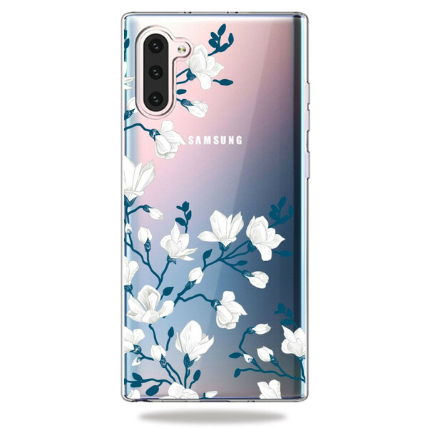 Samsung Galaxy Note 10 Kotelo Valkoiset kukat