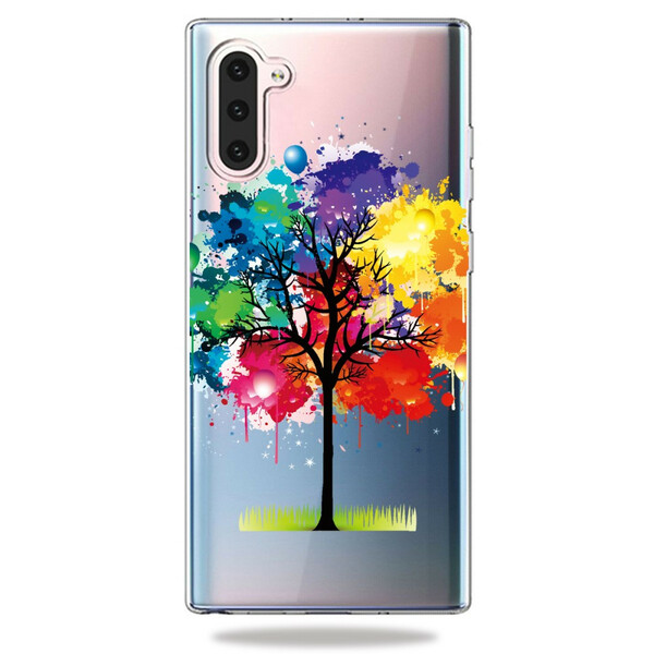 Samsung Galaxy Note 10 läpinäkyvä akvarelli puu tapauksessa