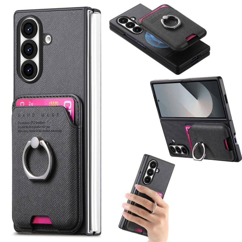 Samsung Galaxy Z Fold 8 Ultra -suojakotelo, magneettinen, twill-kuvioinen, korttitaskuilla