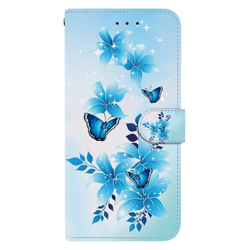 Xiaomi Redmi Note 17 Pro 5G -suojakotelo, sinisiä pieniä perhosia