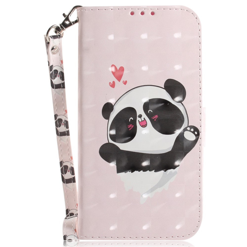 Xiaomi Redmi Note 17 Pro Max 5G Panda Love -suojakotelo, jossa on kantohihna
