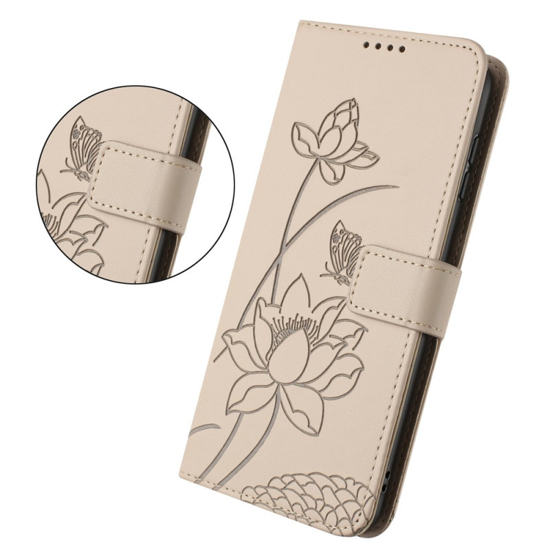 Xiaomi Redmi 17 5G / 4G -suojakotelo, Lotus-kuvio ja kantolenkki