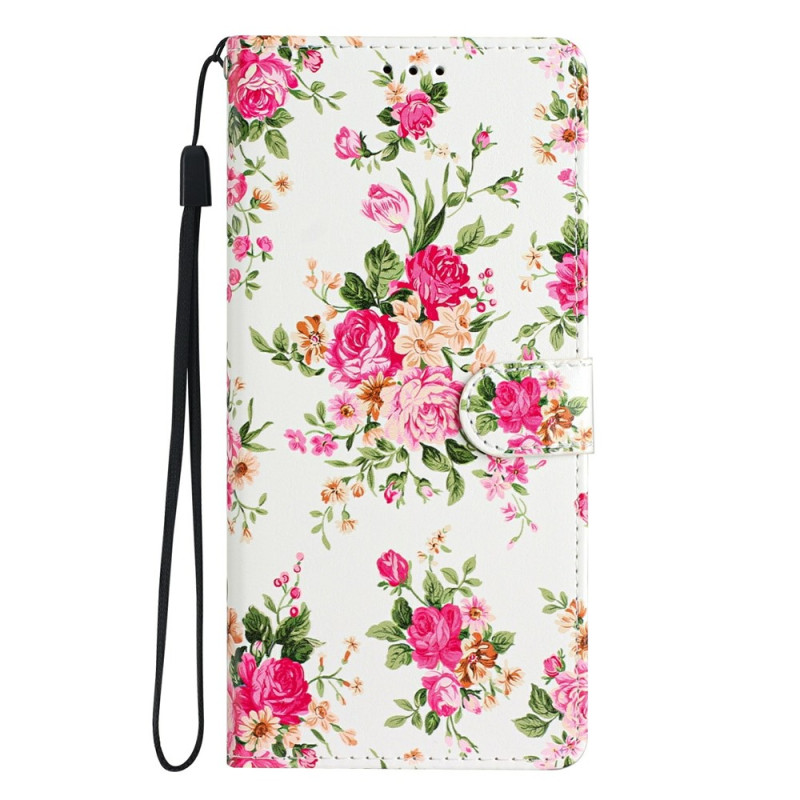 Xiaomi Redmi 17 5G / 4G -suojakotelo, punaiset kukat