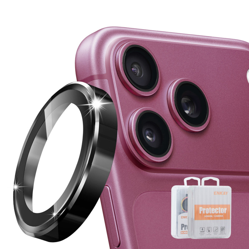 Karkaistusta lasista valmistettu suojalasi iPhone 18 Pro / 18 Pro Max -mallille (alumiinirenkaat)