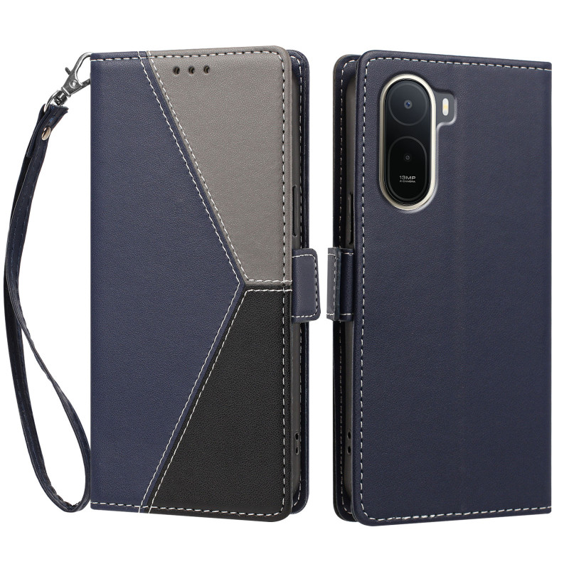 Xiaomi Redmi A7 Pro / Poco C81 Pro -suojakotelo, RFID-suojattu lompakkotyyppinen, kolmivärinen