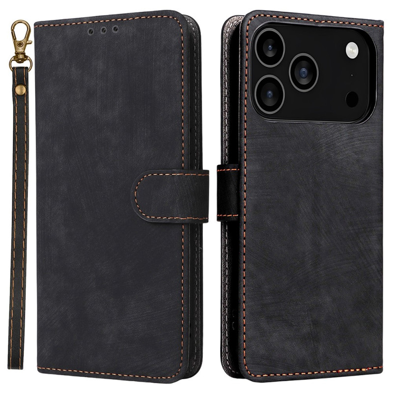 iPhone 18 Pro / 17 Pro -suojakotelo, mokkanahkainen pinta, RFID-suojaus