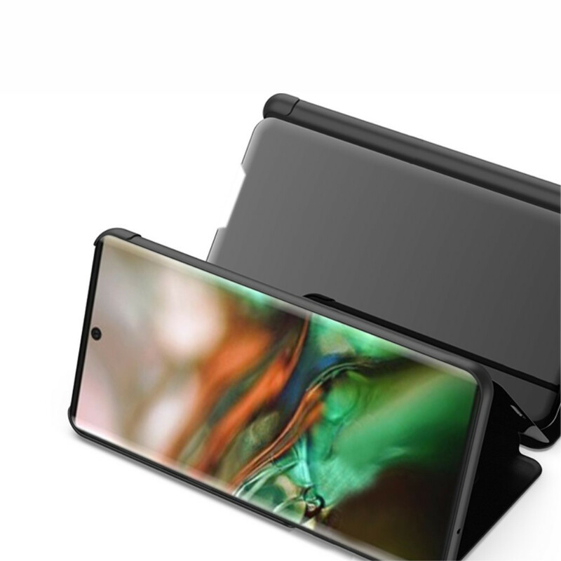 Näytä kansi Samsung Galaxy Note 10 peili ja keinonahkainen nahka
