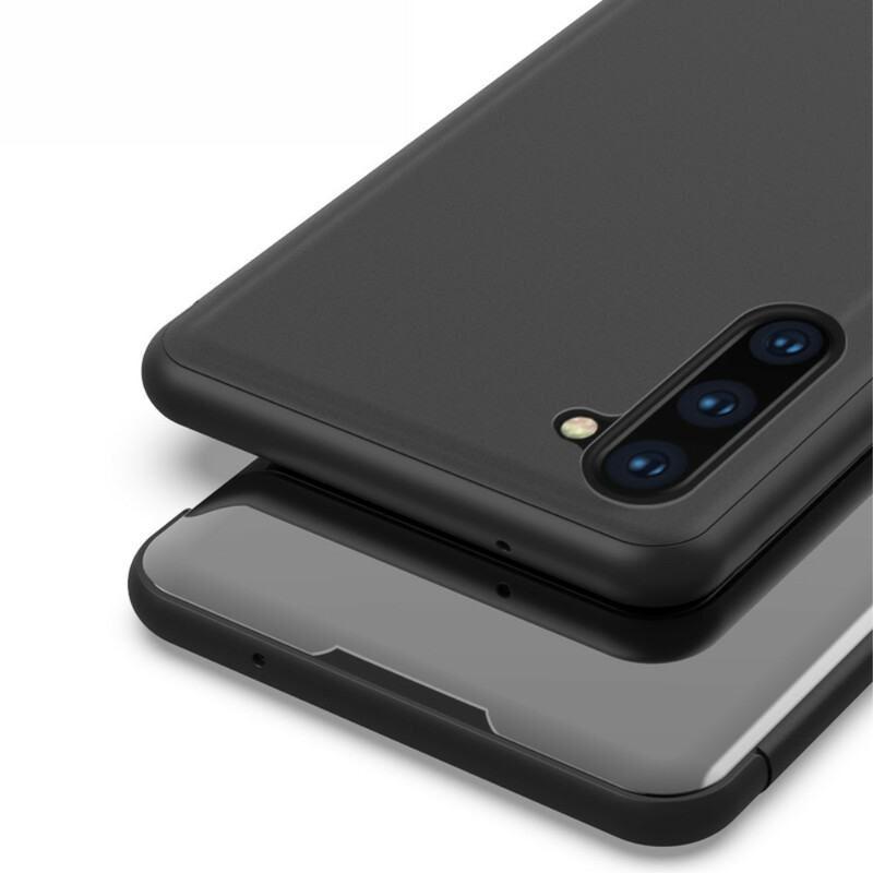 Näytä kansi Samsung Galaxy Note 10 peili ja keinonahkainen nahka