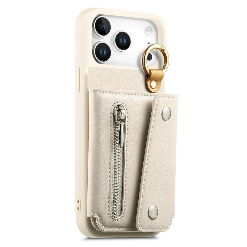 iPhone 18 Pro / 17 Pro -suojakotelo, jossa on vetoketjutasku ja rengas