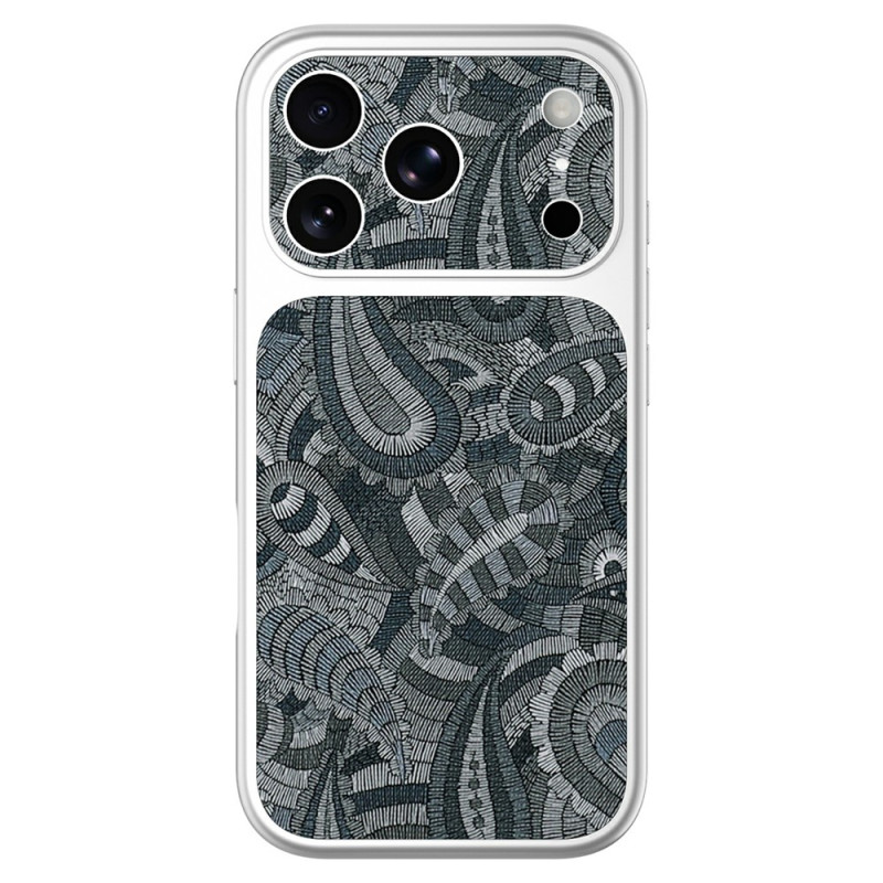 Retro-tyylinen iPhone 18 Pro / 17 Pro -suojakotelo, jossa on kiiltävä hopeanvärinen reunus