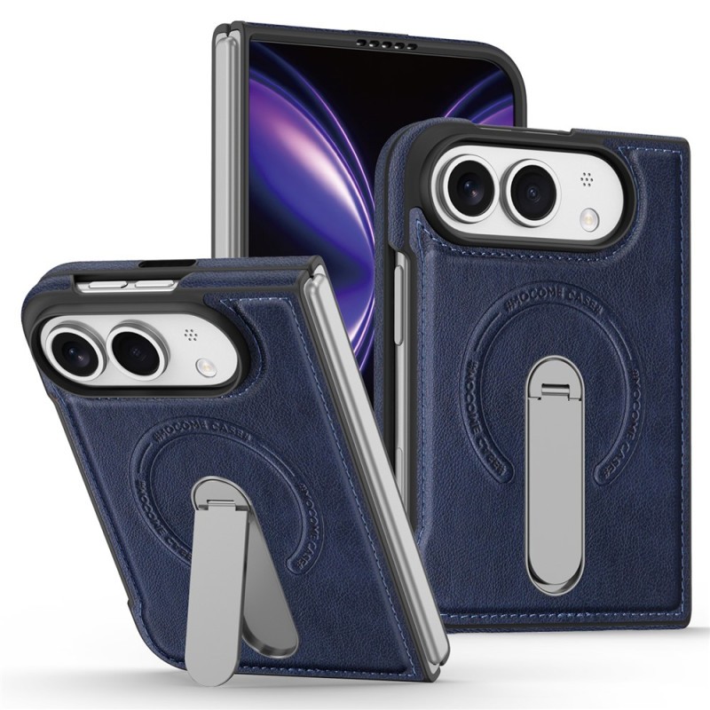 Magneettinen iPhone Duo -suojakotelo, nahkamainen ulkonäkö ja 360° kääntyvä teline