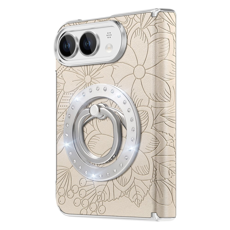 Magneettinen iPhone Duo -suojakuori, jossa on pyörivä strassirengas