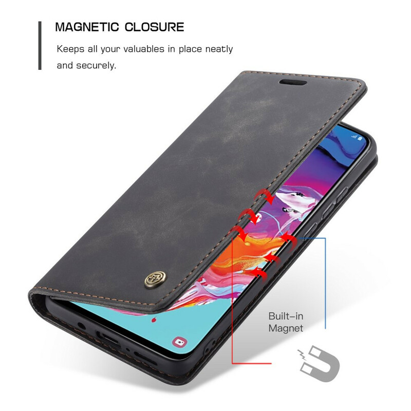 Flip Cover Samsung Galaxy A70 CASEME keinonahkainen kansi