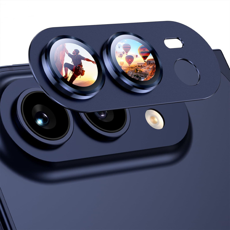 Karkaistusta lasista ja alumiinista valmistettu suojalasi iPhone Duo -mallille