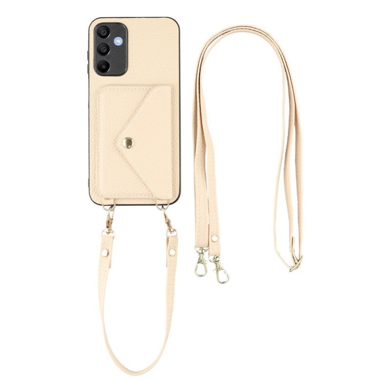 Samsung Galaxy A18 4G / A17 4G / 5G -suojakotelo, jossa on naru ja korttitasku, litchi-kuvioinen