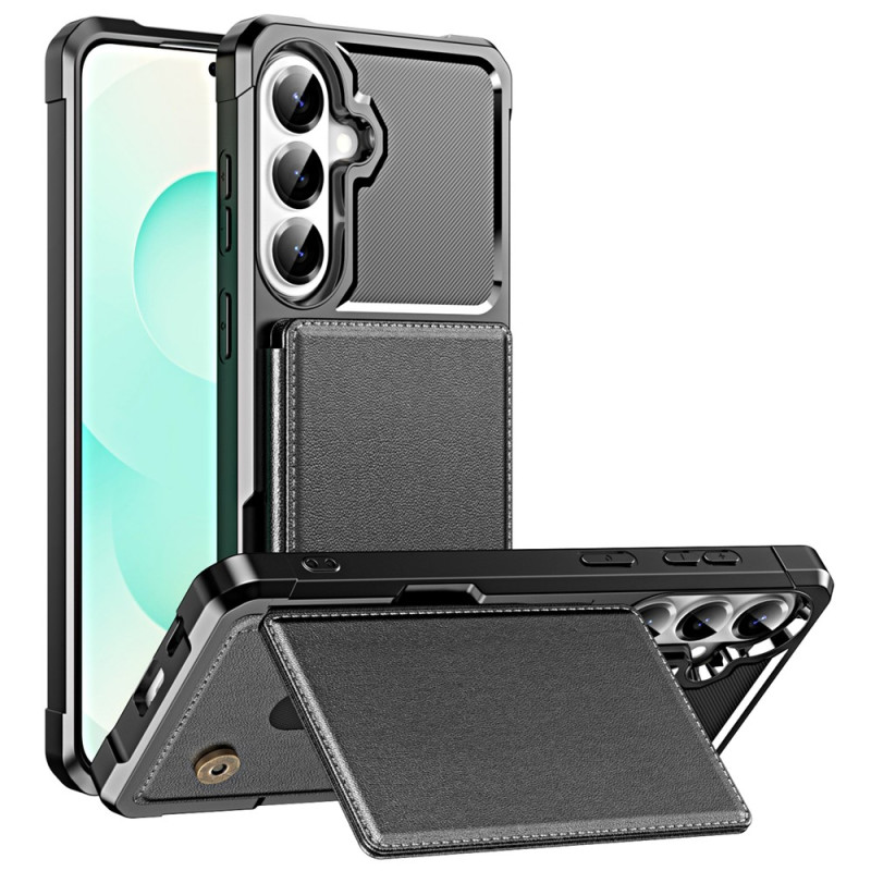 Samsung Galaxy A18 4G / A17 4G / 5G -suojakotelo, jossa on korttitasku, teline ja vahvistetut kulmat