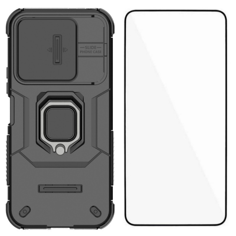 Kestävä Xiaomi Redmi 17 5G / 4G Ring -suojakotelo ja näytönsuojakalvo