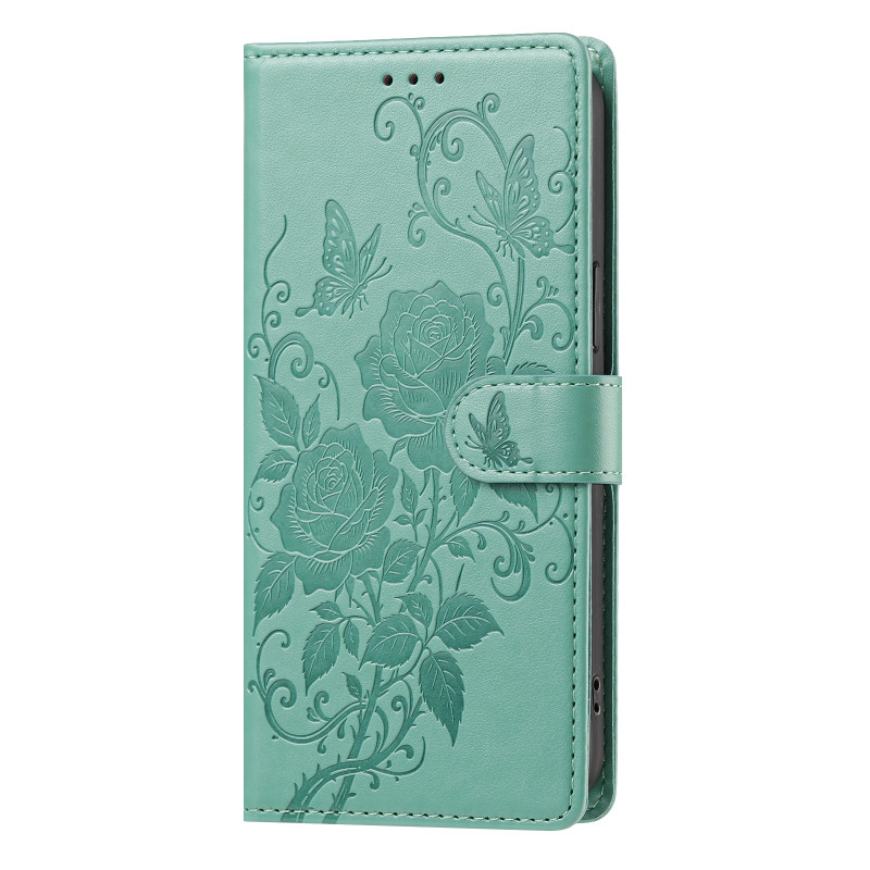 Xiaomi Redmi Note 17 5G / 4G -suojakotelo, ruusuja ja perhosia
