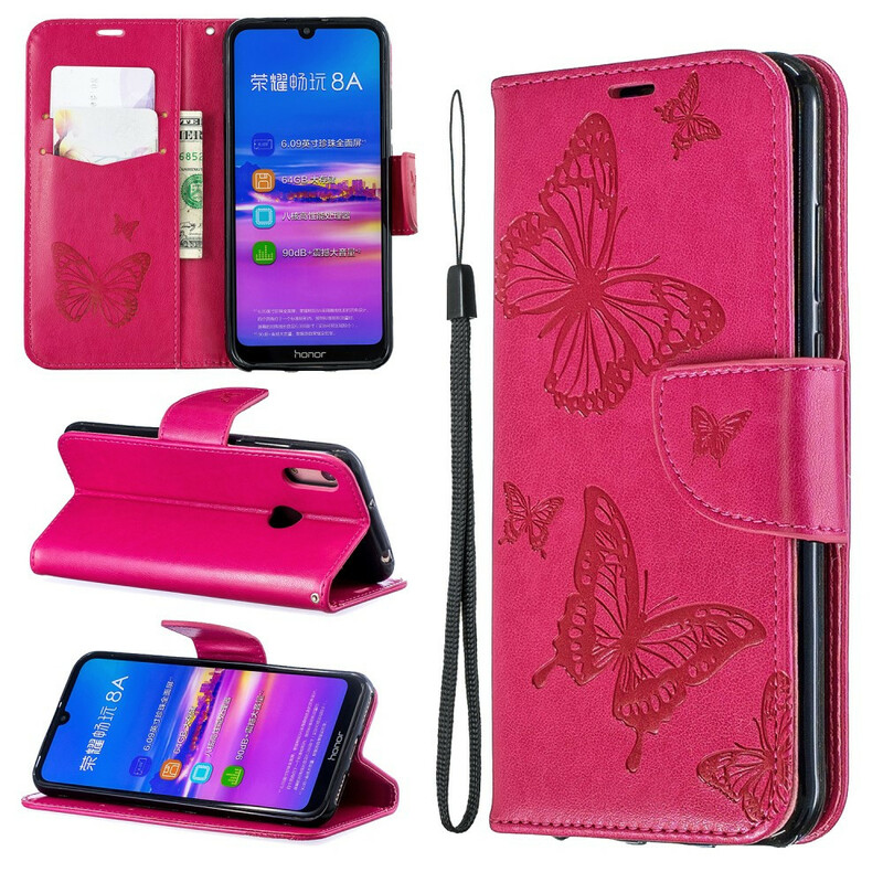 Kansi Huawei Y6 2019 Perhoset ja vino läppä