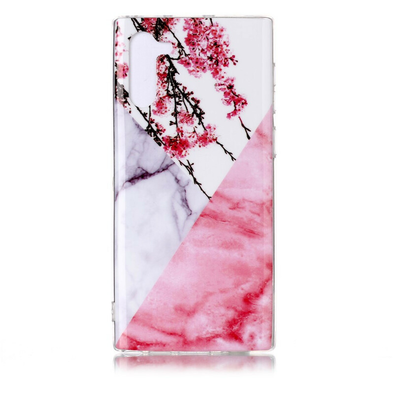 Samsung Galaxy Note 10 kansi Uskomaton marmori kukkainen