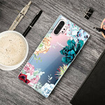 Samsung Galaxy Note 10 Plus läpinäkyvä akvarelli kukka tapauksessa