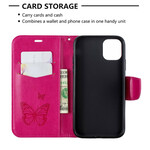 Suojus iPhone 11R:lle Perhonen painettu kaulanauha