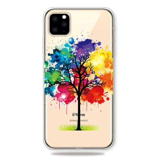 Kotelo iPhone 11 Max läpinäkyvä akvarelli puu