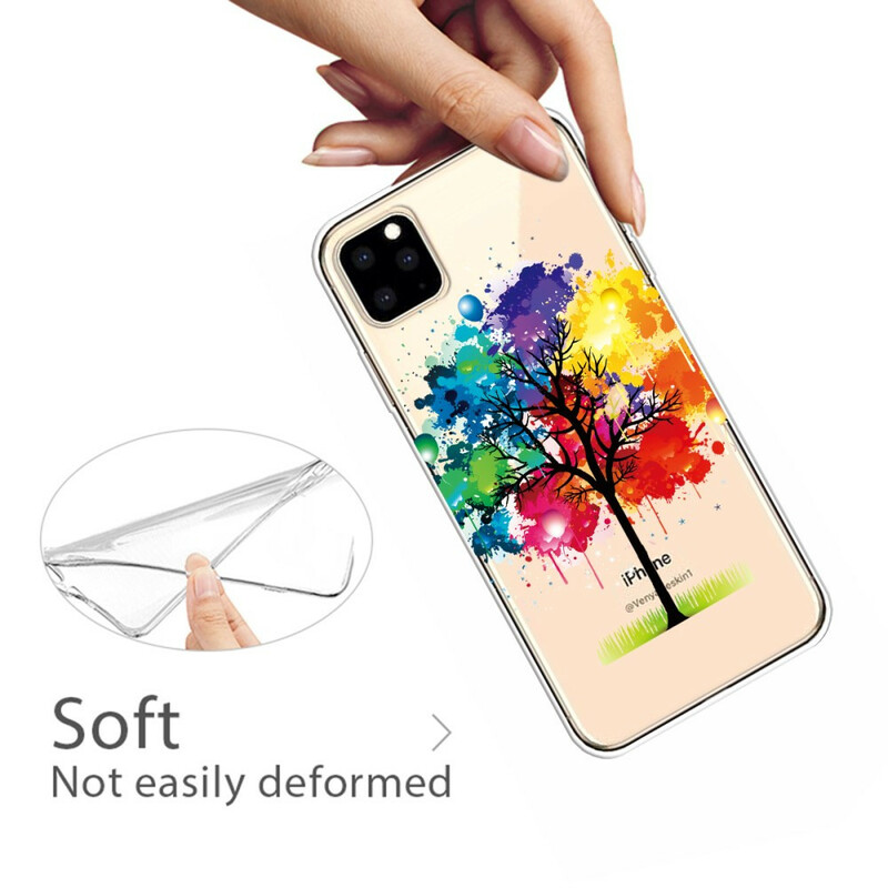 Kotelo iPhone 11 Max läpinäkyvä akvarelli puu