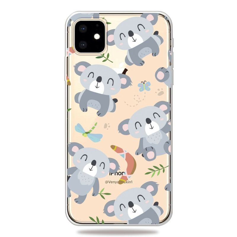 iPhone 11 söpö Koalas harmaa kotelo