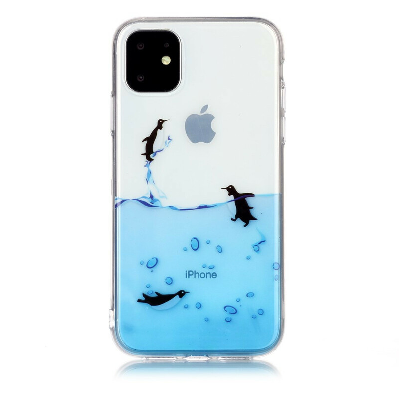 iPhone 11 Clear Case Pingviinipeli