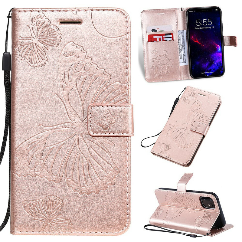 Giant Butterflies Lanyard iPhone 11 tapauksessa Giant Butterflies Lanyard iPhone 11 tapauksessa