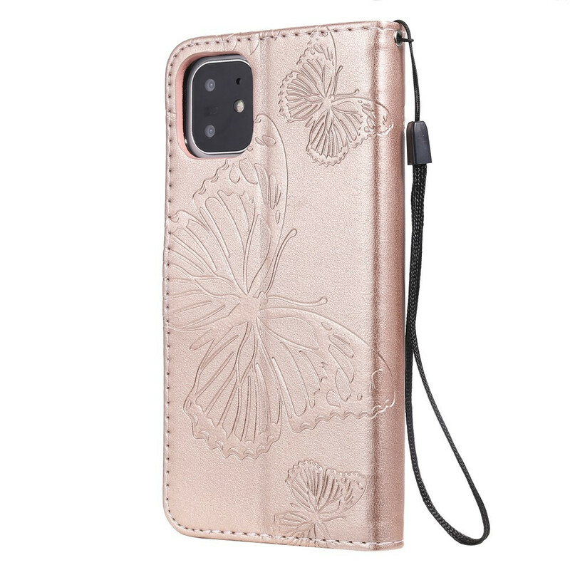 Giant Butterflies Lanyard iPhone 11 tapauksessa Giant Butterflies Lanyard iPhone 11 tapauksessa