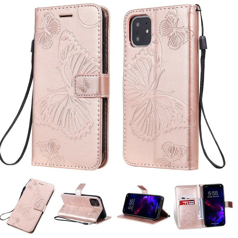 Giant Butterflies Lanyard iPhone 11 tapauksessa Giant Butterflies Lanyard iPhone 11 tapauksessa