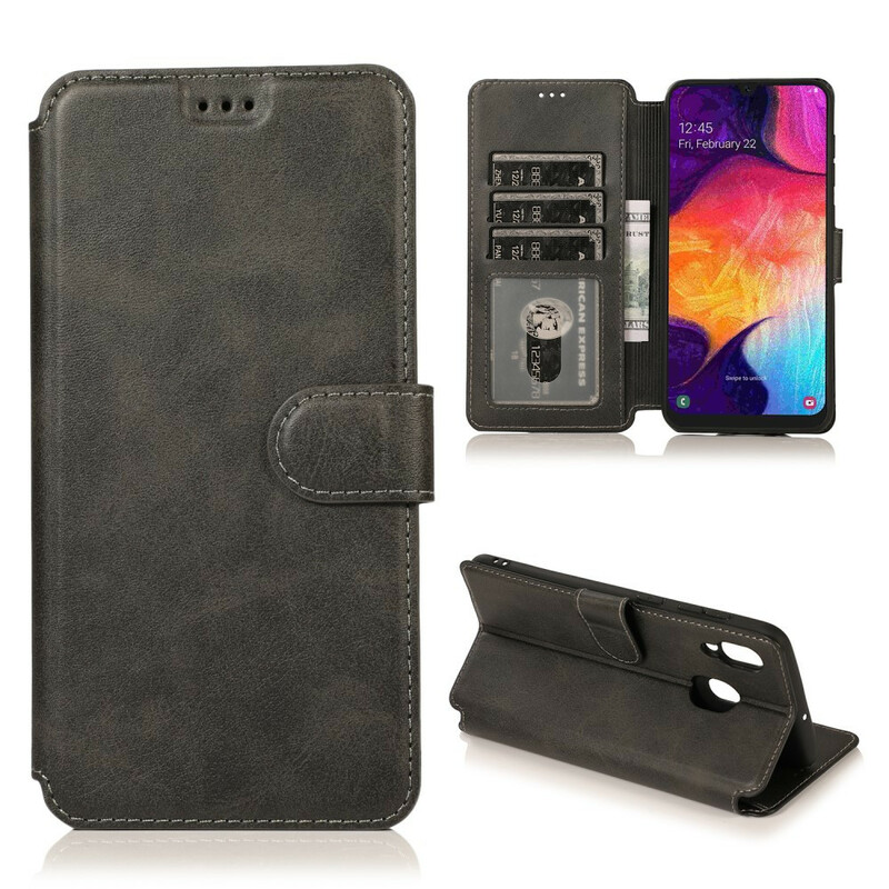 Samsung Galaxy A30 silikoni ja keinonahka Case